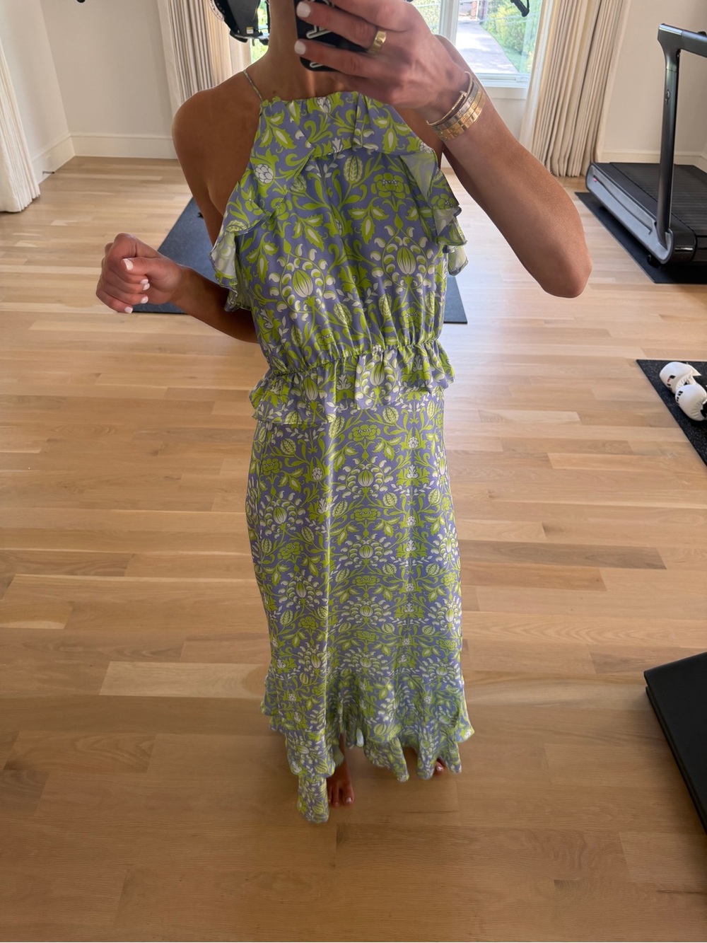 Cynthia Rowley Willow Creek Tiered Ruffle Halter Dress XS